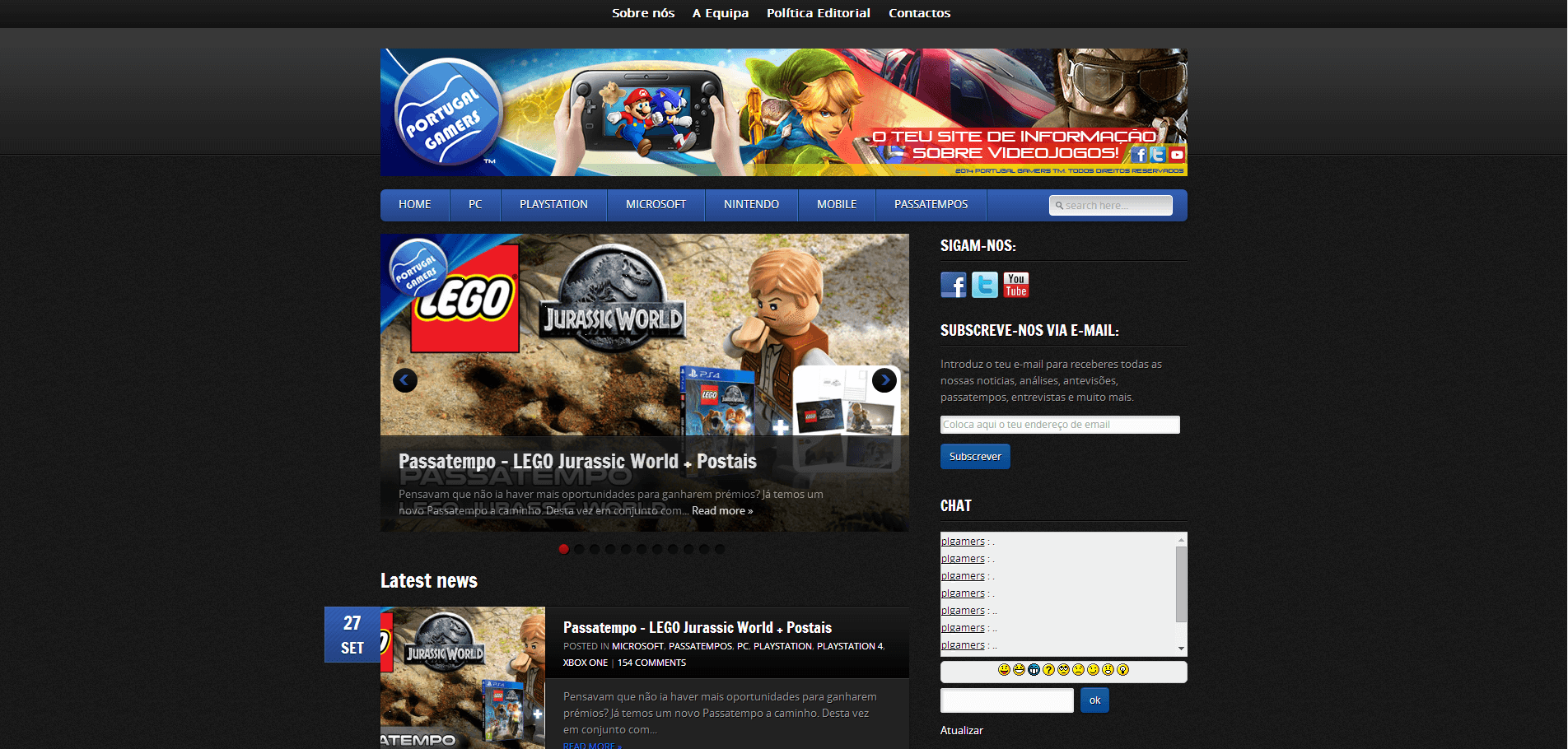 Portugal Gamers home page screenshot